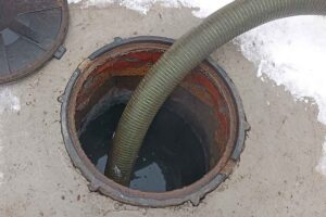 septic tank being pumped